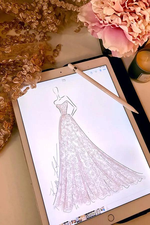 Wedding Dress Designer Kelly Faetanini Sketch